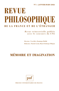 REVUE PHILOSOPHIQUE 2026, T. 151(1)