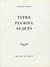 TITRE, PLURIEL, SUJETS