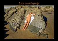 ANNA NUE A LA PLAGE LIVRE POSTER DIN A3 HORIZONTAL