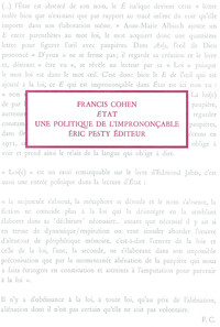 État, une politique de l'imprononçable