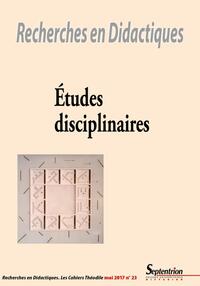 ETUDES DISCIPLINAIRES - MAI 2017 - N 23