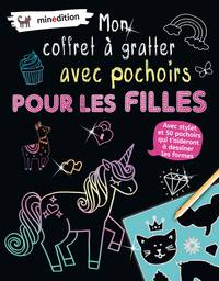 Mon coffret à gratter avec pochoirs - Filles