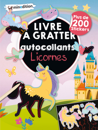 Livre à gratter avec autocollants - Licornes