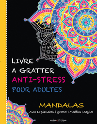 Livre à gratter anti-stress pour adultes - mandalas