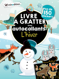 Livre à gratter avec autocollants - L'hiver