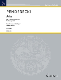 EDITION SCHOTT - ARIA - FROM "THREE PIECES IN OLD STYLE". WIND QUINTET. EDITION SEPAREE.