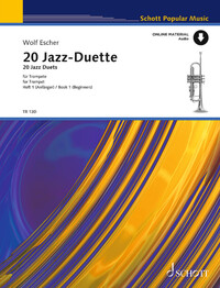 SCHOTT POPULAR MUSIC - 20 JAZZ-DUETS - WITH PREPARATORY RHYTHMICAL EXERCISES FOR BEGINNERS. 2 TRUMPE