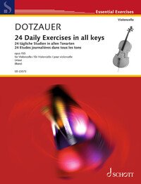 ESSENTIAL EXERCISES - 24 ETUDES JOURNALIERES DANS TOUS LES MODES - OP. 155. CELLO.