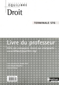 Droit - Equilibre Tle STG, Livre du professeur