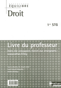 Droit - Equilibre 1re STG, Livre du professeur