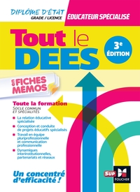 TOUT LE DEES EN FICHES MEMOS - DIPLOME D'ETAT EDUCATEUR SPECIALISE - 3E EDITION - REVISION