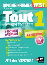 Tout le semestre 1 en fiches mémos - Diplôme d'état infirmier - DEI IFSI - Révision et entrainement