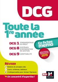 DCG : Toute la 1ère année du DCG 1, 8, 9 en fiches - Révision