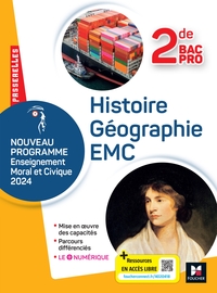 PASSERELLES - HISTOIRE GEOGRAPHIE EMC - 2DE BAC PRO- ED. 2024 - LIVRE ELEVE
