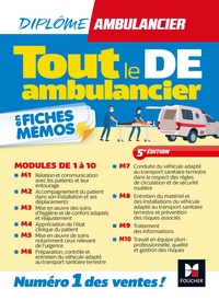 Tout le DE Ambulancier - DEA - Modules 1 à 10 en fiches mémos - Révision 5e éd