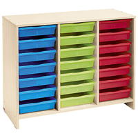 MEUBLE BAS 21 BACS MULTICOLORES BOULEAU