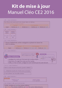 CLEO CE2, Kit de mise à jour 2018 pour l'édition 2016 (stickers + pages à insérer), Pack pour 5 manuels