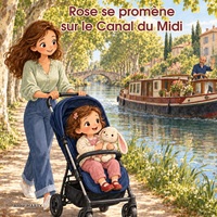 Rose se promène sur le Canal du Midi