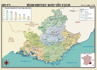 POSTER GEOGRAPHIQUE - PROVENCE - ALPES - COTE D'AZUR - 50 X 70