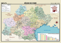 POSTER GEOGRAPHIQUE - OCCITANIE - 50 X 70