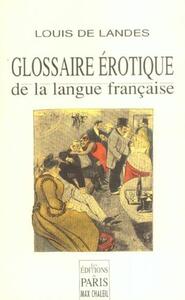 GLOSSAIRE EROTIQUE DE LA LANGUE FRANCAISE