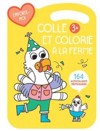 3+ JAUNE COLLE ET COLORIE - A LA FERME