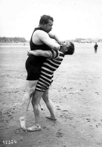 CARNET BLANC, LUTTEURS, DEAUVILLE, 1913