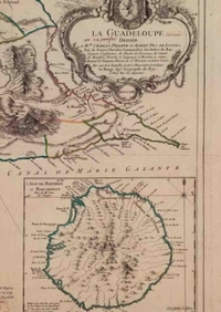 CARNET BLANC, CARTE DE LA GUADELOUPE, LE ROUGE, 1753