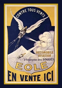 CARNET BLANC, AFFICHE BOUGIES EOLE AUTOMOBILE