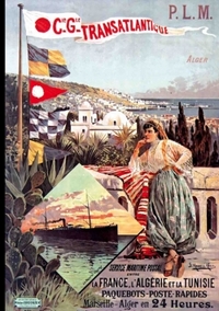 CARNET BLANC, AFFICHE PAQUEBOT POSTE ALGERIE TUNISIE