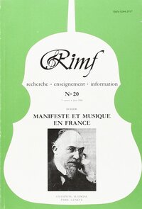 Revue Internationale de Musique Française (RIMF). Numéro 20