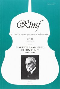 Revue Internationale de Musique Française (RIMF). Numéro 11