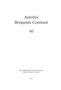 Annales Benjamin Constant 40 - 2015