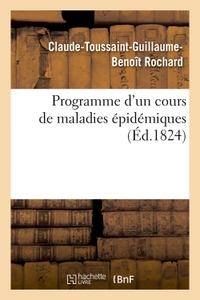 PROGRAMME D'UN COURS DE MALADIES EPIDEMIQUES