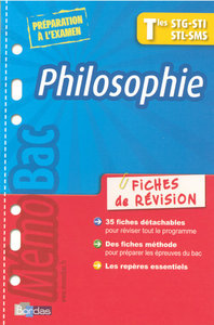 MEMOBAC FICHES REVISIONS PHILOSOPHIE TERMINALES STG STI STL SMS