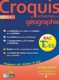 DEFIBAC COURS/METHODES/EXOS CROQUIS DE GEOGRAPHIE TERMINALES L-ES