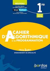 Mathématiques - Indice 1re Générale, Cahier d'algorithmique et de programmation