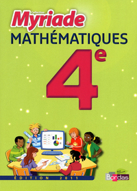 Mathématiques, Myriade 4e, Livre de l'élève - Grand format