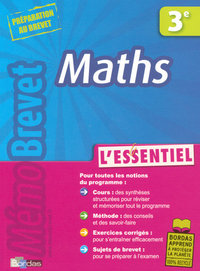 MEMOBREVET L'ESSENTIEL MATHS 3E