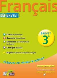 DEFIBREVET COURS/METHODES/EXOS FRANCAIS 3E