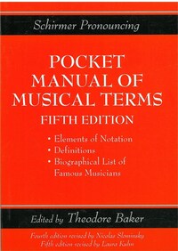 POCKET MANUAL OF MUSICAL TERMS (FIFTH EDITION) LIVRE SUR LA MUSIQUE