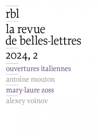Revue de Belles-Lettres, 2024, 2