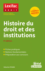 HISTOIRE DU DROIT ET DES INSTITUTIONS - 4E EDITION