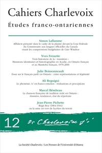 CAHIERS CHARLEVOIX 12 - ETUDES FRANCO-ONTARIENNES