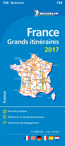 CARTE NATIONALE 726 GRANDS ITINERAIRES FRANCE 2017