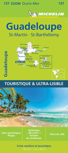 Carte Zoom Guadeloupe - St-Martin - St-Barthélemy