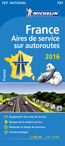 CARTE NATIONALE 727 AIRES DE SERVICE SUR AUTOROUTE FRANCE 2016