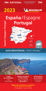 Carte Nationale Espagne, Portugal 2023 - Indéchirable