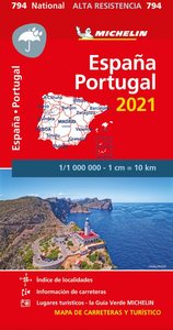 Carte Nationale España, Portugal 2021 - Papel alta resistencia / Espagne, Portugal 2021 - Indéchirab