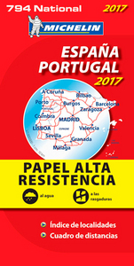 Carte Nationale Espana, Portugal 2017 - Papel alta resistencia / Espagne, Portugal 2017 - Indéchirab